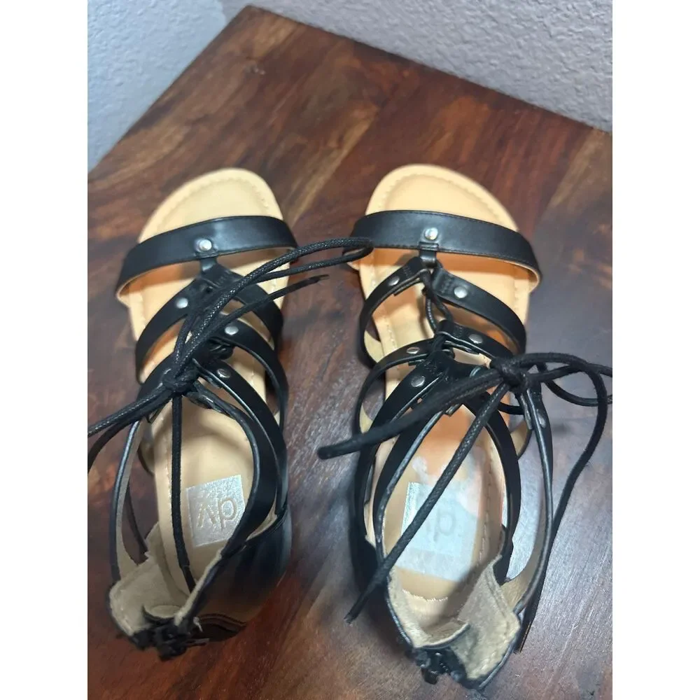 DV Girls Sandal 4 Strappy Gladiator Summer Lightweight School Casual Black Curse
